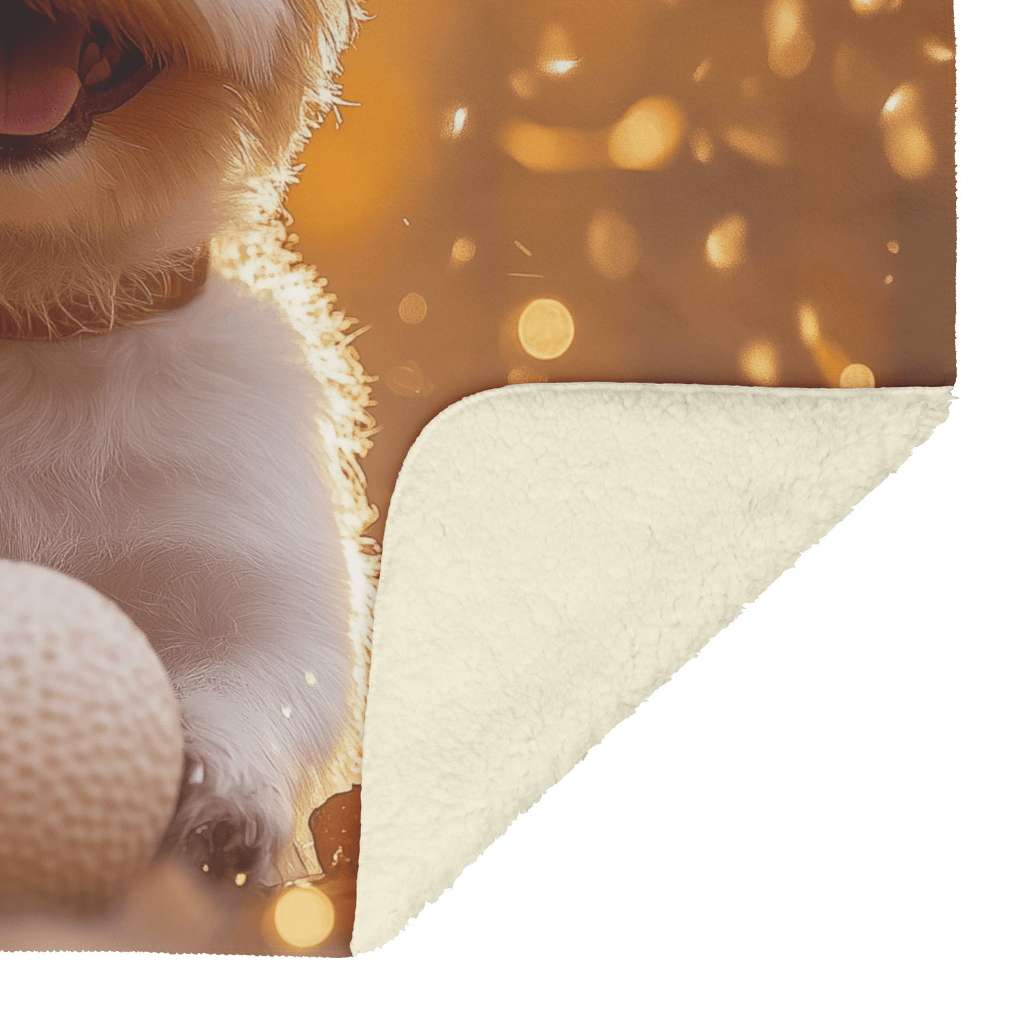 Parson Russell Terrier Playing With Ball Surrounded by Shimmering Textures and Radiant Golden Light Fleece Sherpa Blanket - Awakening Righteousness