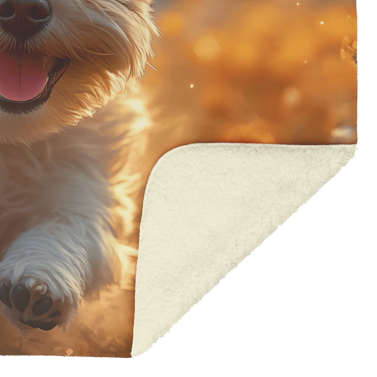 Parson Russell Terrier Running Through Field of Wildflowers Surrounded by Shimmering Stars and Glowing Textures Fleece Sherpa Blanket - Awakening Righteousness