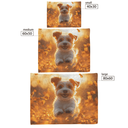 Parson Russell Terrier Running Through Field of Wildflowers Surrounded by Shimmering Stars and Glowing Textures Fleece Sherpa Blanket - Awakening Righteousness