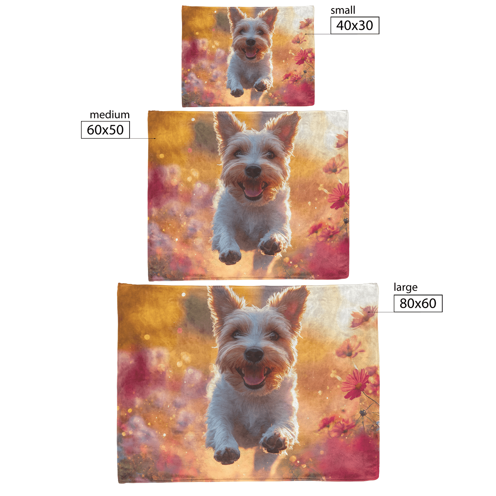 Parson Russell Terrier Running Through Field of Wildflowers Surrounded by Shimmering Stars and Glowing Textures Fleece Sherpa Blanket - Awakening Righteousness