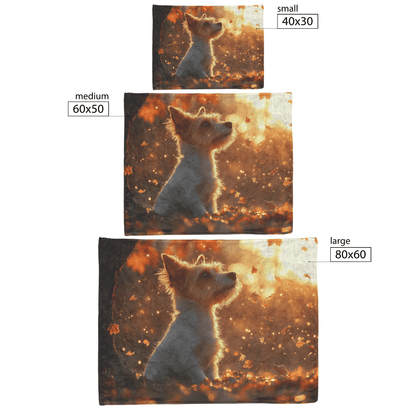 Parson Russell Terrier With Glowing Fur Sitting Under Tree Surrounded by Shimmering Textures and Light Trails Fleece Sherpa Blanket - Awakening Righteousness
