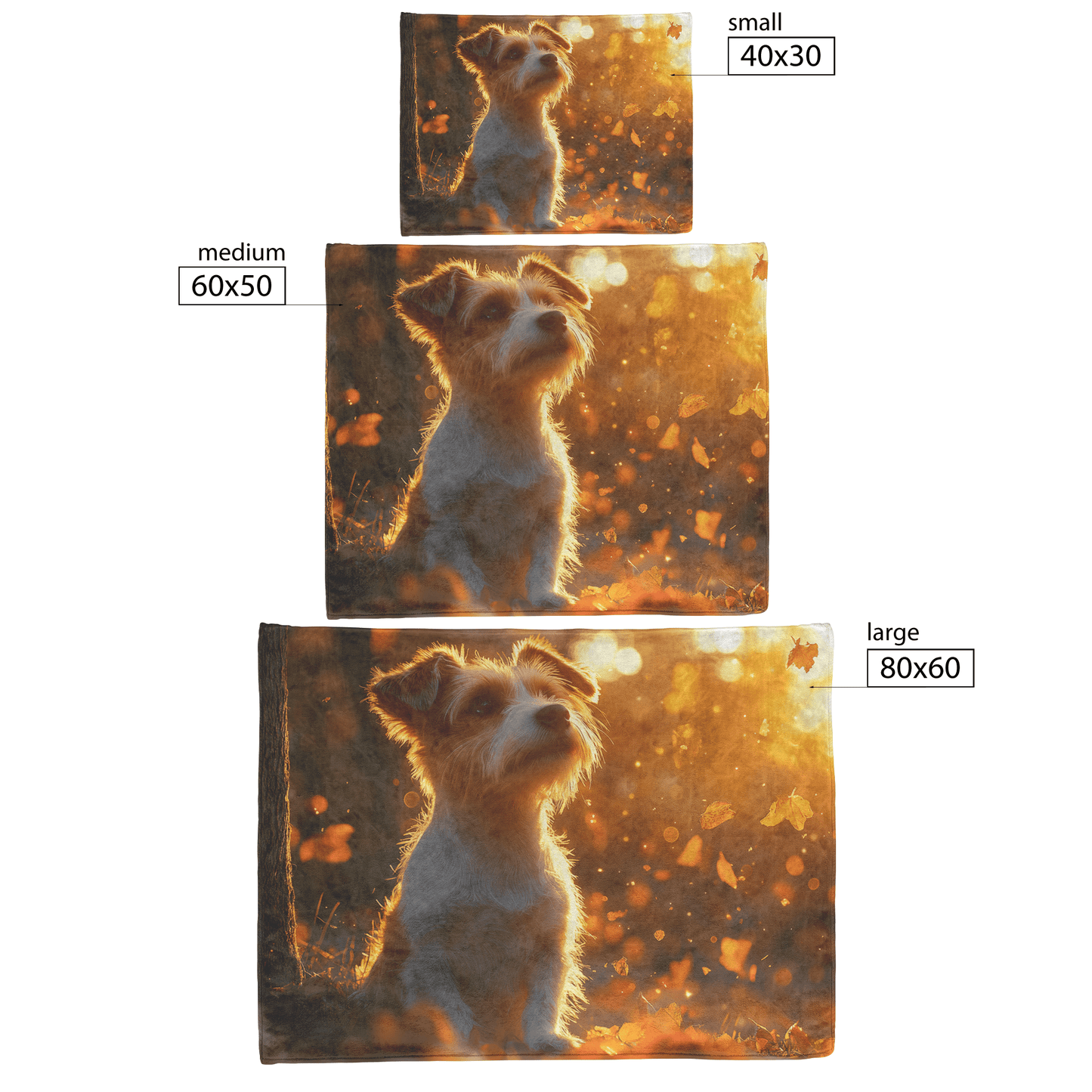 Parson Russell Terrier With Glowing Fur Sitting Under Tree Surrounded by Shimmering Textures and Light Trails Fleece Sherpa Blanket - Awakening Righteousness