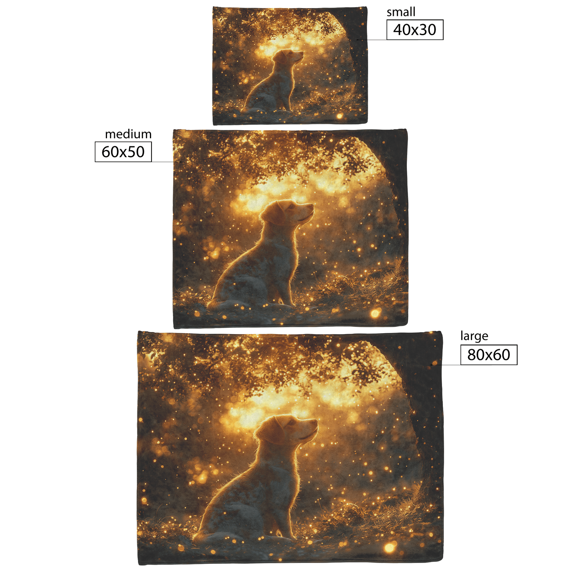Parson Russell Terrier With Glowing Fur Sitting Under Tree Surrounded by Shimmering Textures and Light Trails Fleece Sherpa Blanket - Awakening Righteousness