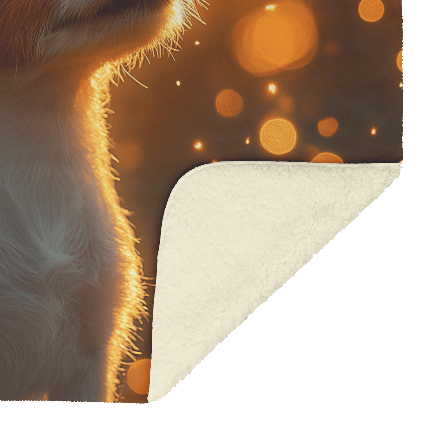 Parson Russell Terrier With Glowing Fur Sitting Under Tree Surrounded by Shimmering Textures and Light Trails Fleece Sherpa Blanket - Awakening Righteousness