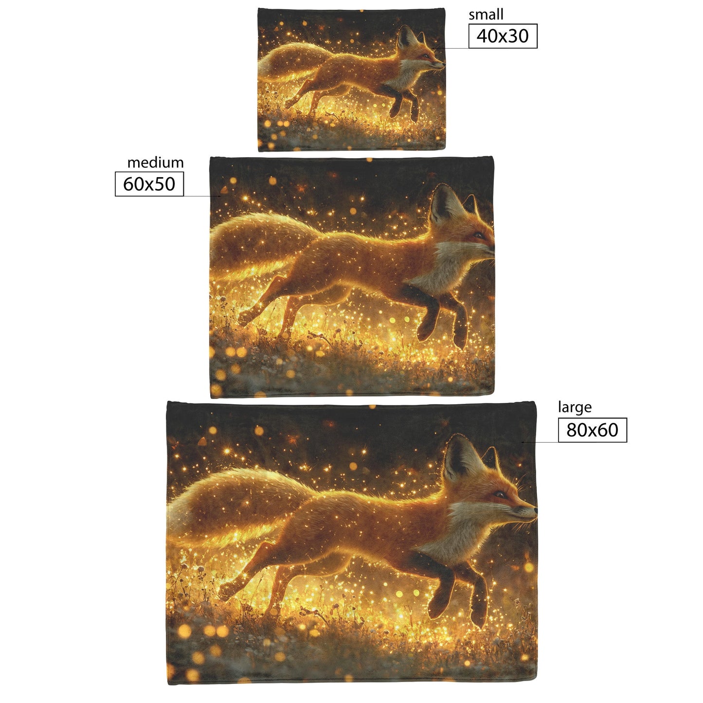 Playful Fox Leaping Through Glowing Firefly Meadow at Twilight on Cozy Fleece Sherpa Blanket for Nature Lovers - Awakening Righteousness