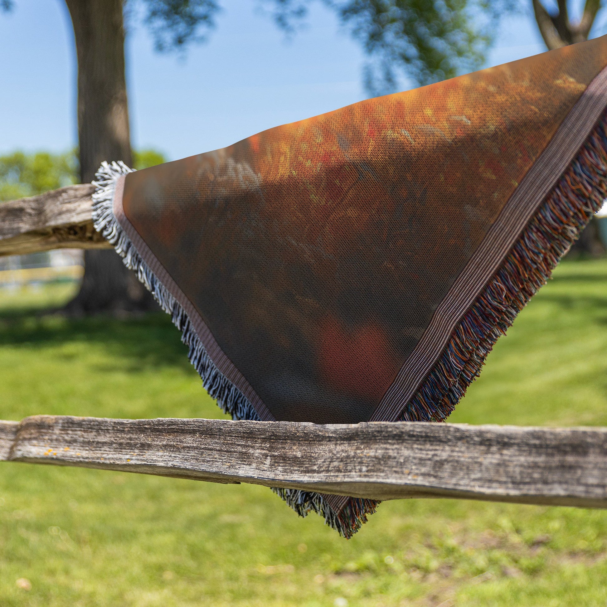 Playful Llama Woven Throw Blanket on Glowing Autumn Hillside with Golden Grass and Warm Sunlight - Awakening Righteousness