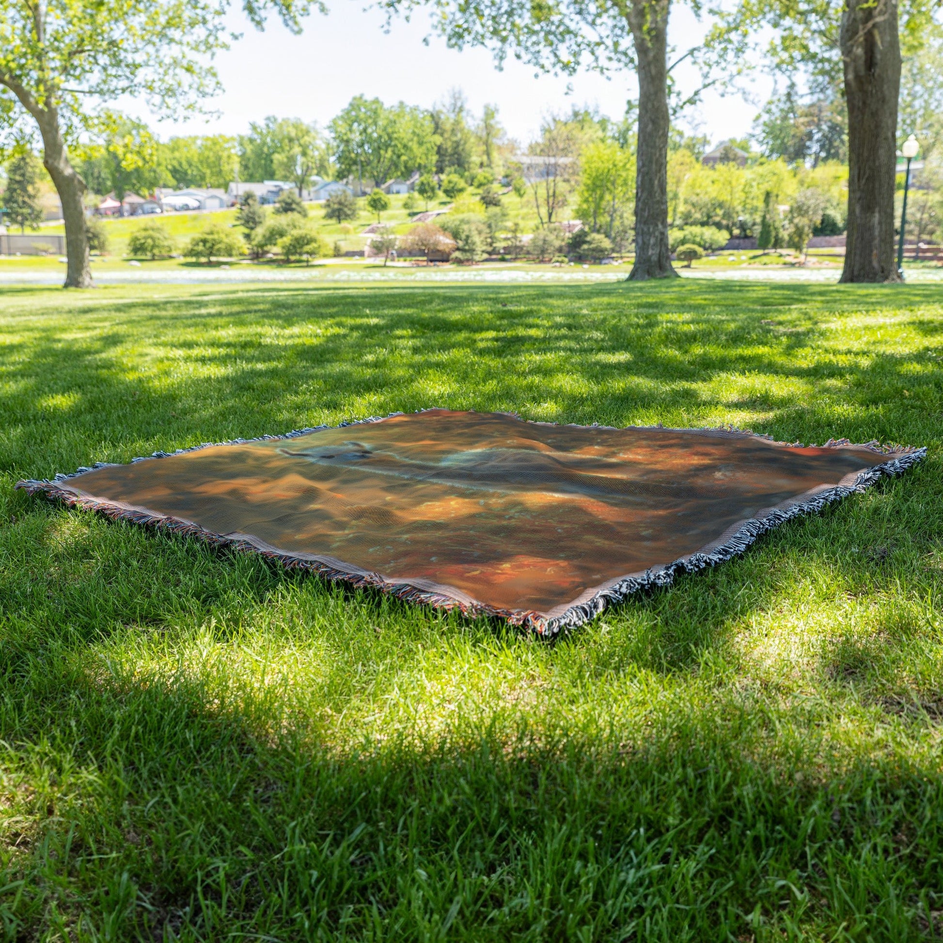 Playful Llama Woven Throw Blanket on Glowing Autumn Hillside with Golden Grass and Warm Sunlight - Awakening Righteousness