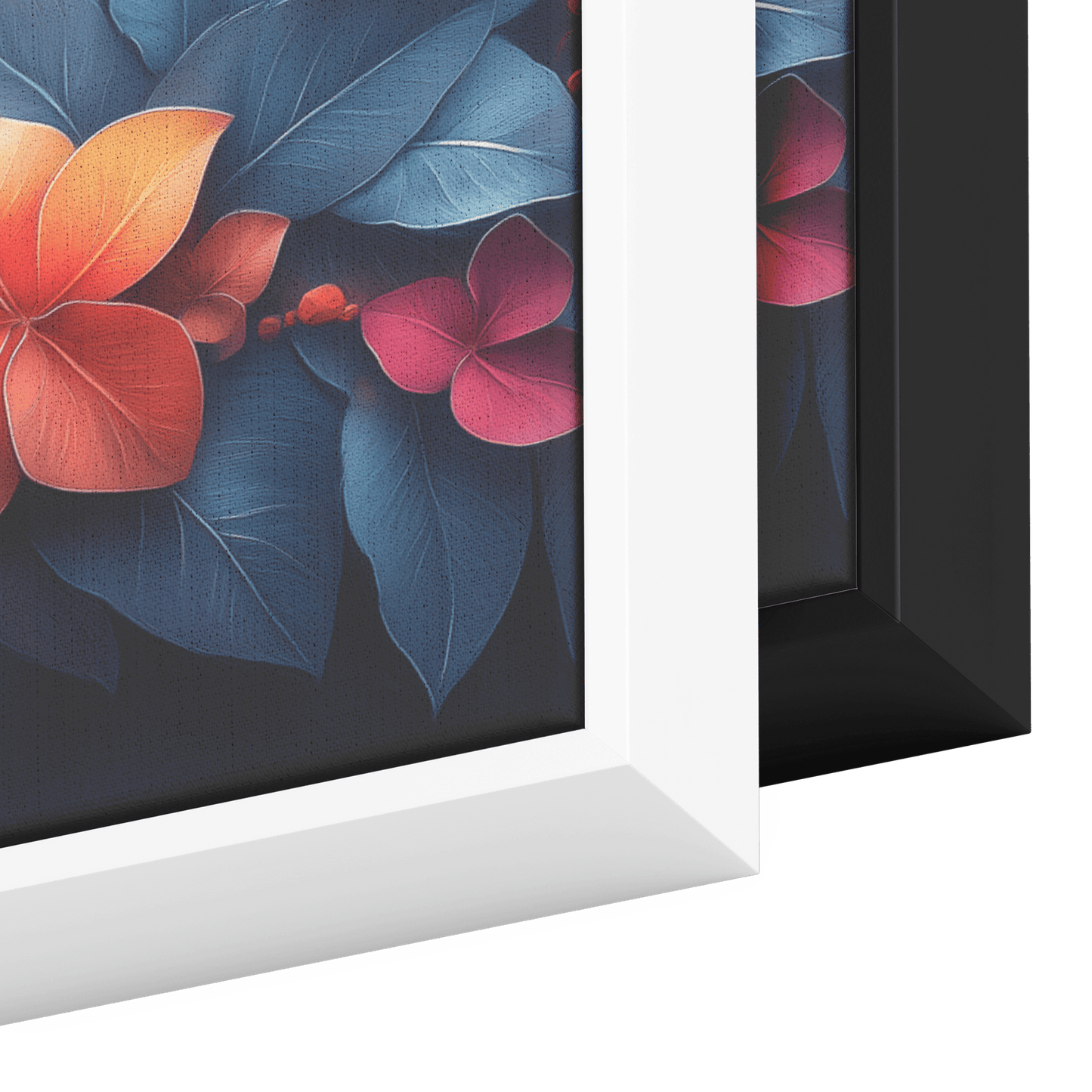 Polygonal Floral Patterns in Vibrant Color Schemes Panoramic Framed Canvas Wall Art for Home and Office - Awakening Righteousness