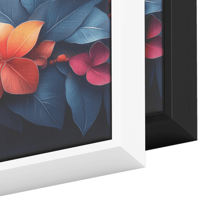Polygonal Floral Patterns in Vibrant Color Schemes Panoramic Framed Canvas Wall Art for Home and Office - Awakening Righteousness
