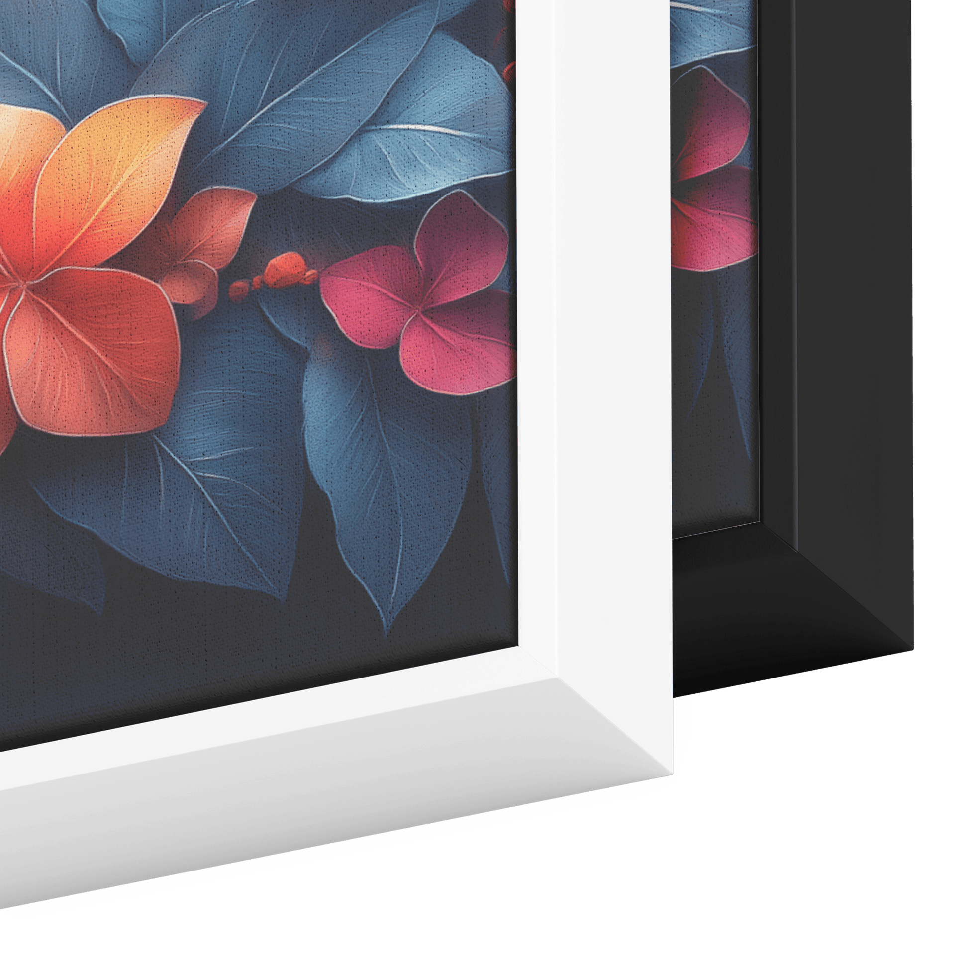 Polygonal Floral Patterns in Vibrant Color Schemes Panoramic Framed Canvas Wall Art for Home and Office - Awakening Righteousness