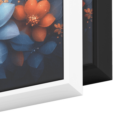 Polygonal Floral Patterns Vibrant Fractal Inspired Shapes Panoramic Framed Canvas Wall Art for Modern Decor - Awakening Righteousness