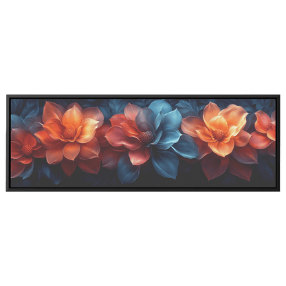 Polygonal Floral Patterns Vibrant Fractal Inspired Shapes Panoramic Framed Canvas Wall Art for Modern Decor - Awakening Righteousness