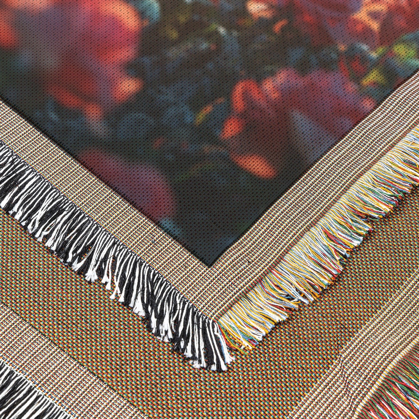 Radiant Cross in Rose Garden Woven Throw Blanket for Inspirational Christian Home Decor and Cozy Comfort - Awakening Righteousness
