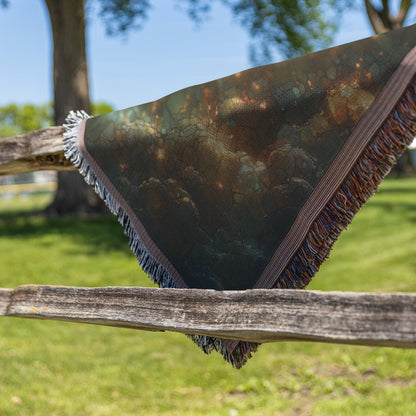 Radiant Dove Stained Glass Design Woven Throw Blanket for Inspirational Christian Home Decor and Cozy Faithful Comfort - Awakening Righteousness