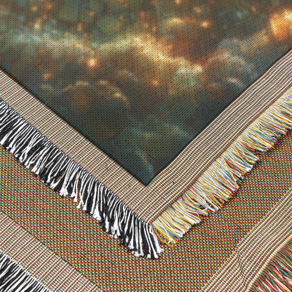 Radiant Dove Stained Glass Design Woven Throw Blanket for Inspirational Christian Home Decor and Cozy Faithful Comfort - Awakening Righteousness