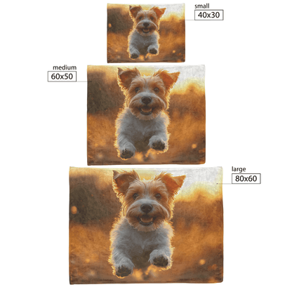 Radiant Parson Russell Terrier in Mid Leap With Shimmering Textures and Glowing Reflections in Sunlit Park Fleece Sherpa Blanket - Awakening Righteousness