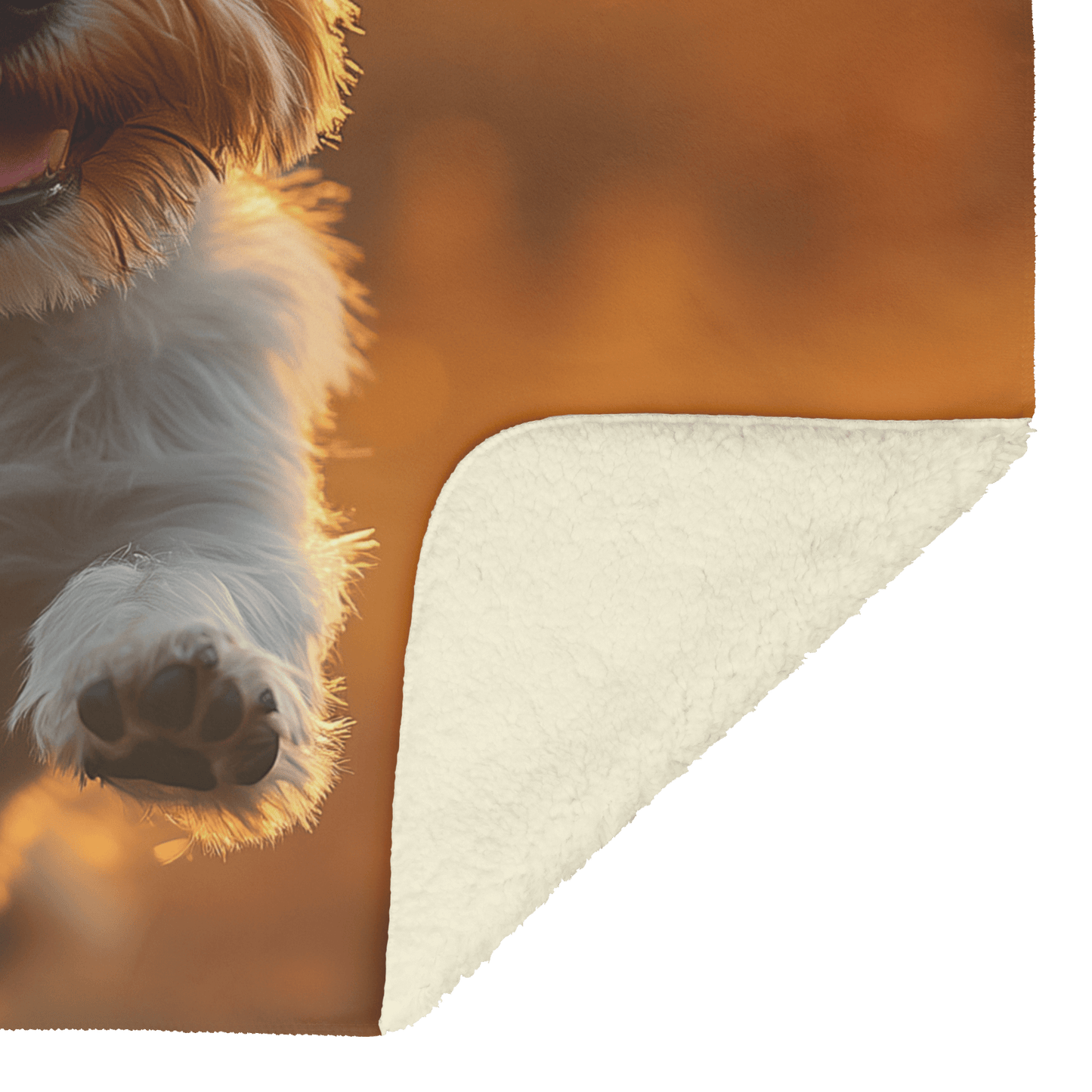 Radiant Parson Russell Terrier in Mid Leap With Shimmering Textures and Glowing Reflections in Sunlit Park Fleece Sherpa Blanket - Awakening Righteousness
