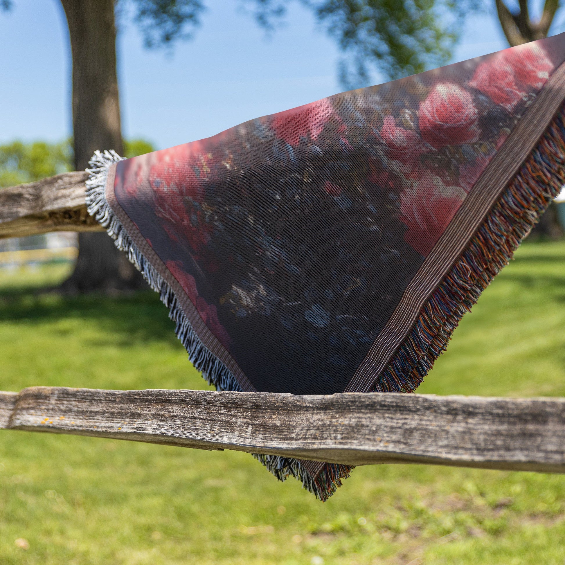 Radiant Rose Garden Woven Throw Blanket Romantic Sunlit Floral Path Decor for Home or Gift - Awakening Righteousness
