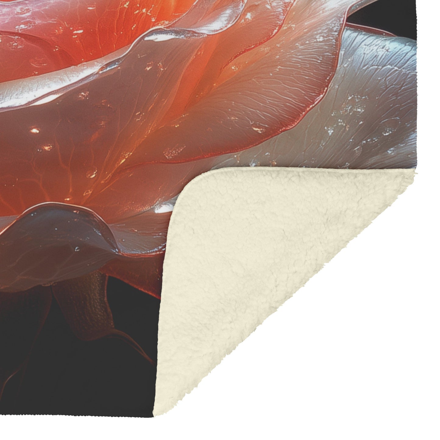 Radiant Rose in Crystal Glow with Dewdrops Fleece Sherpa Blanket Ultra Soft Cozy Perfect for Home Bed Couch Gift - Awakening Righteousness