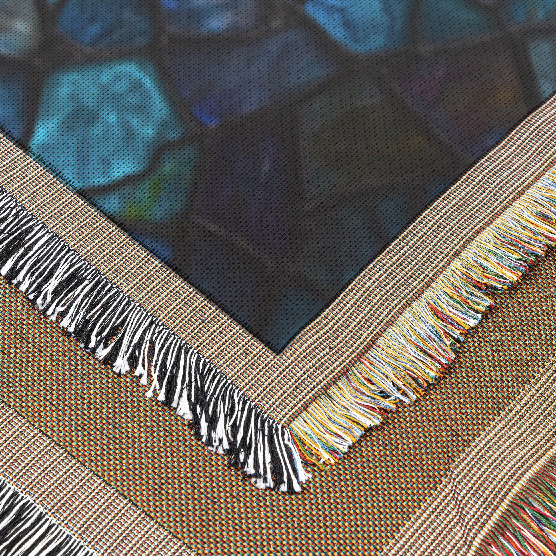 Radiant Stained Glass Christian Cross Woven Throw Blanket for Inspirational Home Decor and Cozy Faithful Comfort - Awakening Righteousness