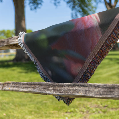 Romantic Pink Flamingos with Vibrant Feathers in Tropical Setting Cozy Woven Throw Blanket - Awakening Righteousness