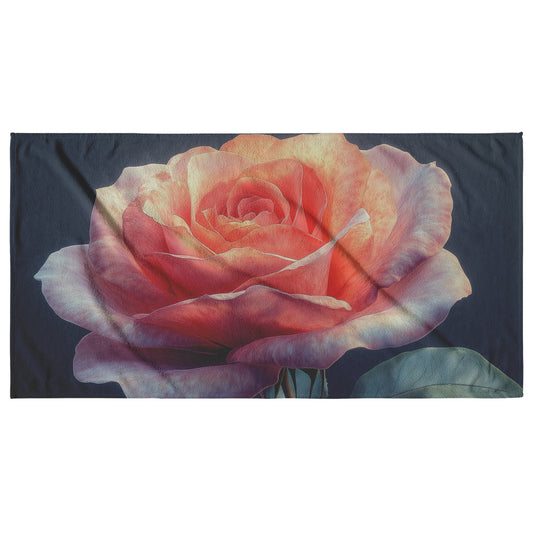 Romantic Rose Beach Towel Stunning Floral Design Vibrant Colors Quick Dry Lightweight Perfect for Pool or Beach - Awakening Righteousness