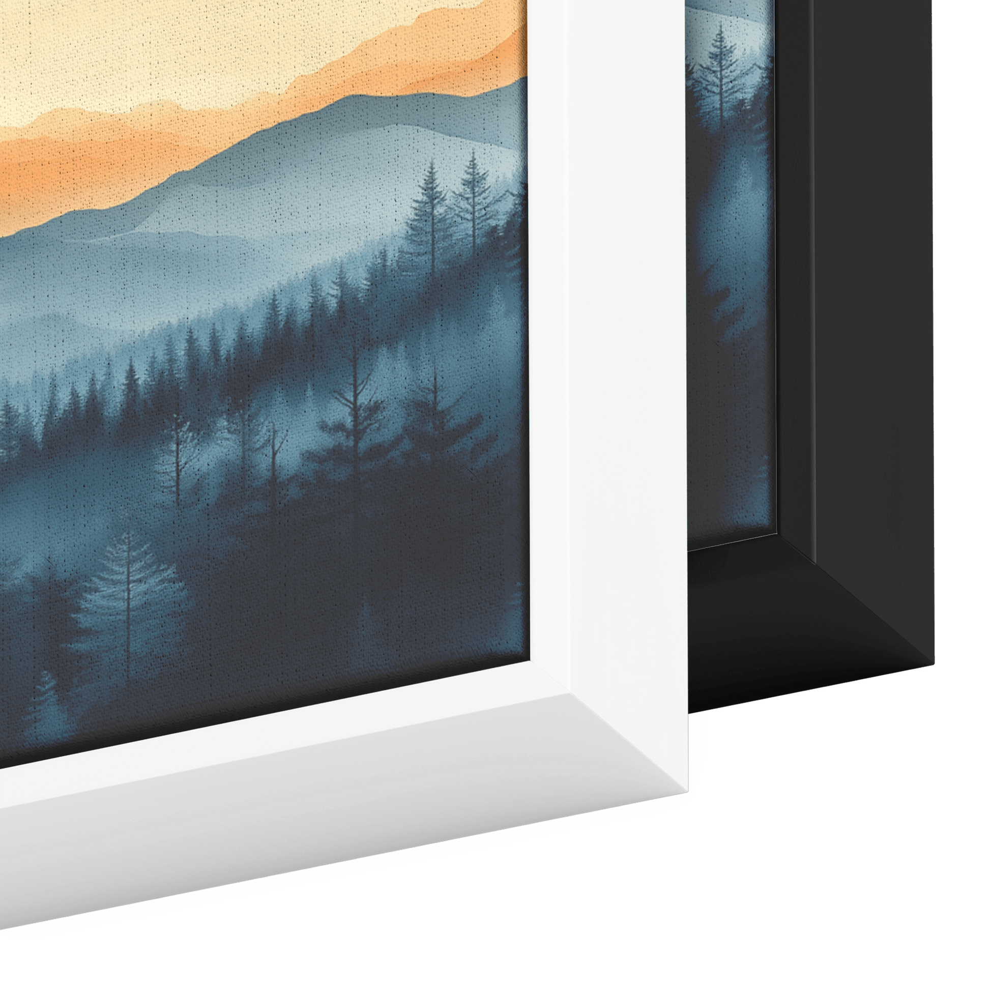 Serene Nature Scene Misty Hills Fading Soft Gray Cream Tones Ultra High Definition Clean Minimalist Panoramic Framed Canvas Wall Art - Awakening Righteousness
