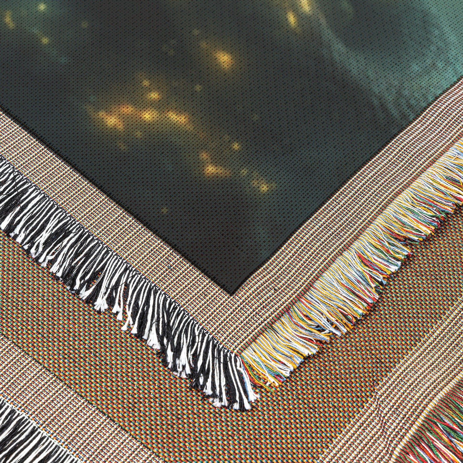 Serpent Coiled Around Glowing Tree in Enchanted Forest Woven Throw Blanket for Home Decor - Awakening Righteousness