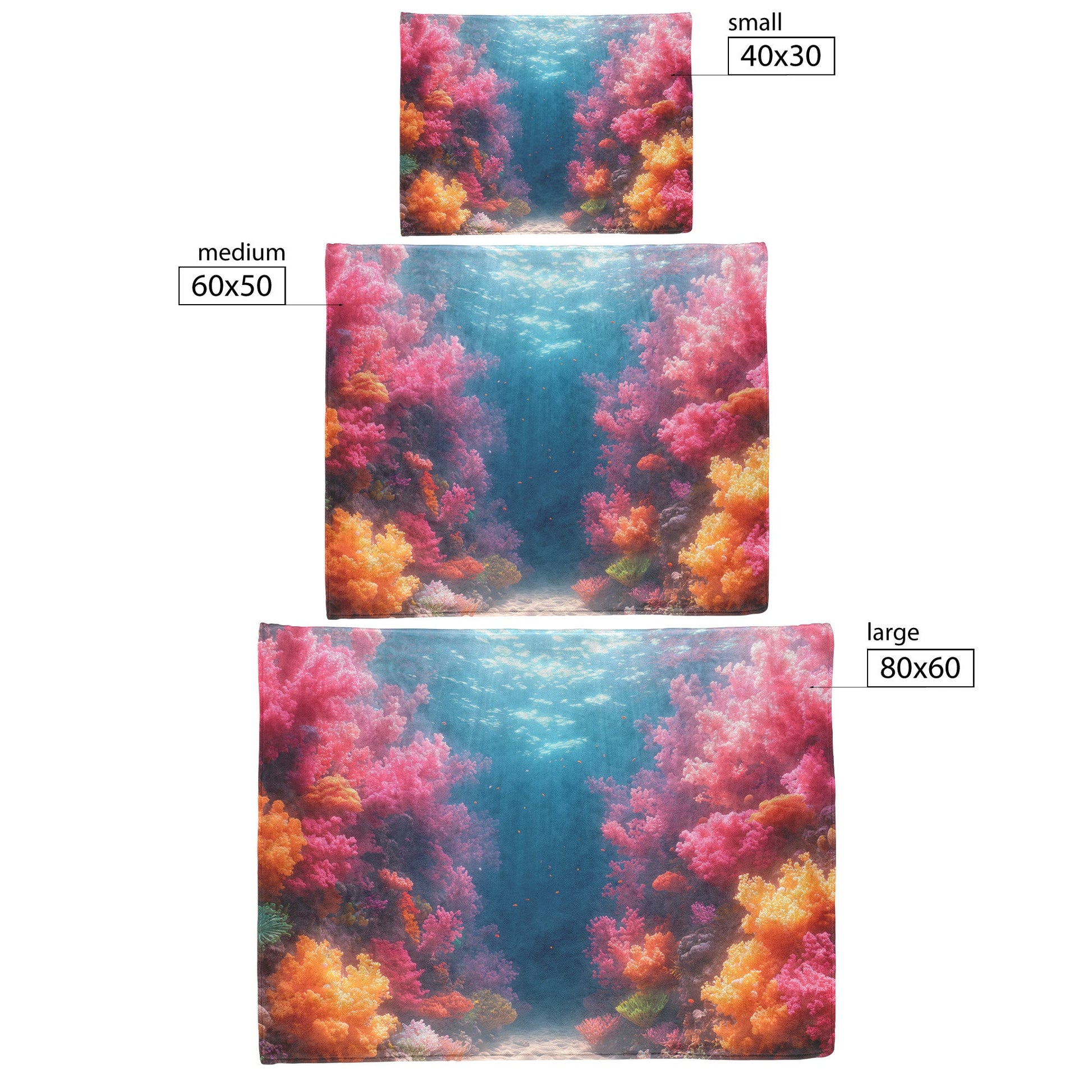 Soft and Cozy Fleece Sherpa Blanket Featuring Vibrant Coral Reef with Tropical Fish for a Calming Ocean Escape - Awakening Righteousness