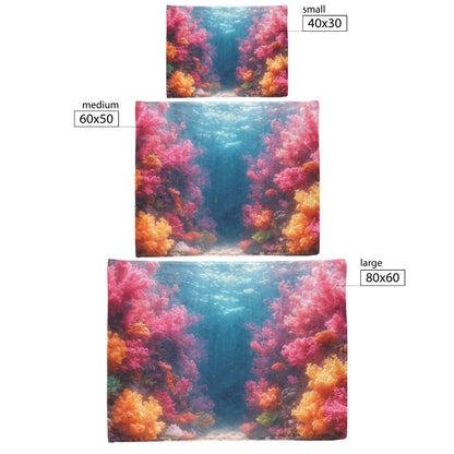 Soft and Cozy Fleece Sherpa Blanket Featuring Vibrant Coral Reef with Tropical Fish for a Calming Ocean Escape - Awakening Righteousness