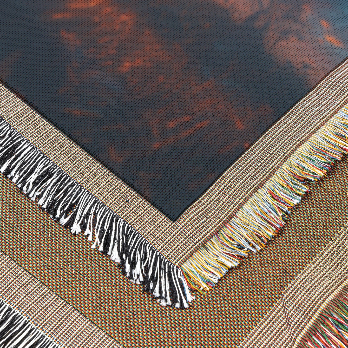 Stargazing Under Crescent Moon Woven Throw Blanket - Awakening Righteousness