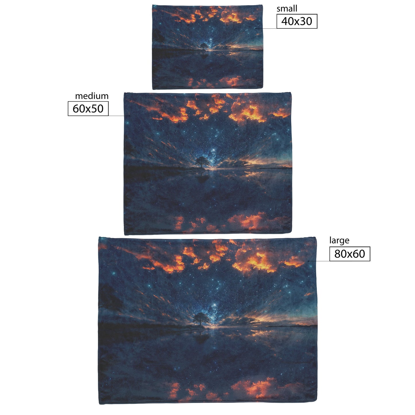 Starlit Sky Reflection Fleece Sherpa Blanket Celestial Night Serenity - Awakening Righteousness
