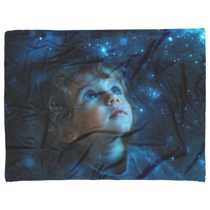 Starlit Wonder Child Fleece Sherpa Blanket Soft Dreamy Nature Inspired Celestial Design - Awakening Righteousness