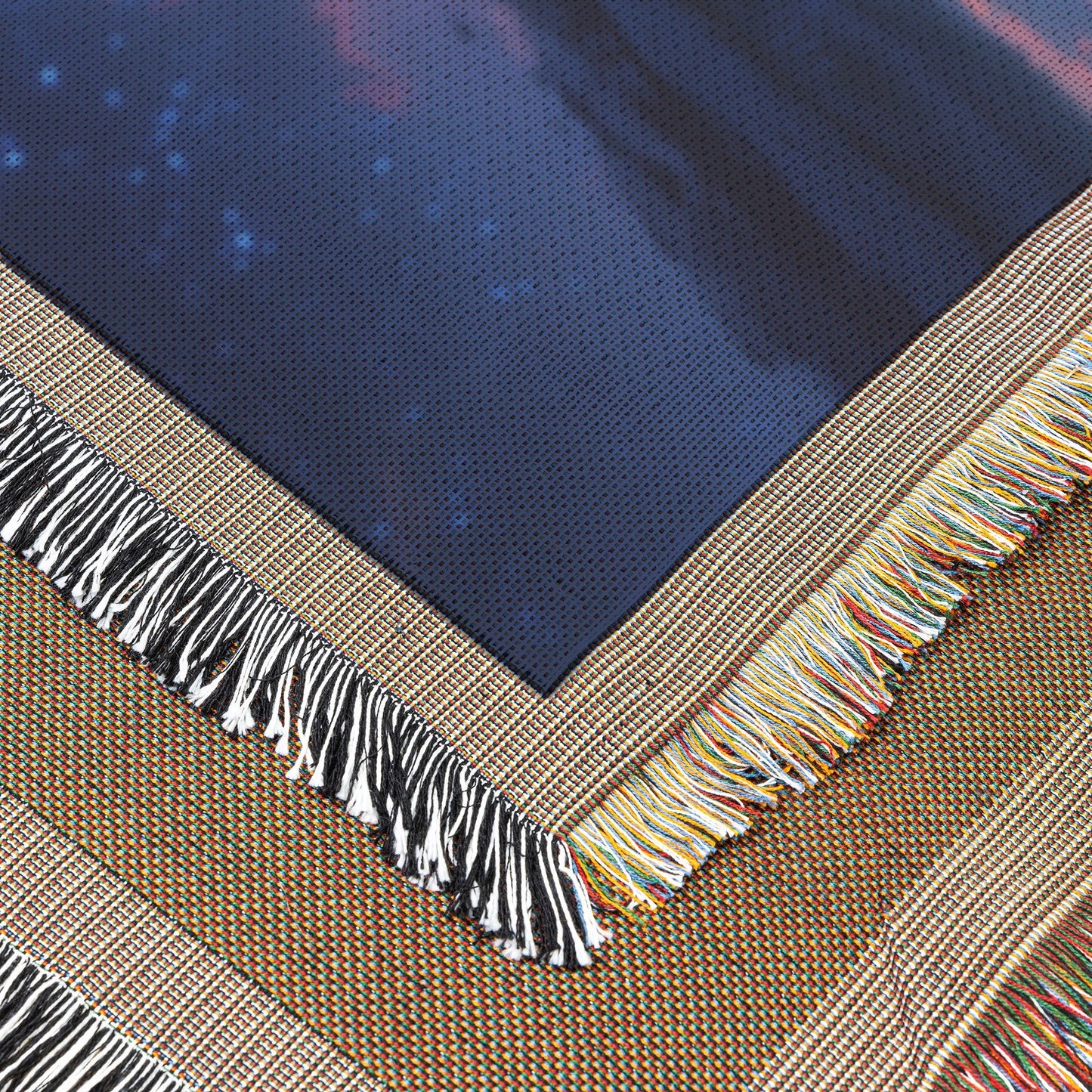 Starry Night Tree Reflection Woven Throw Blanket - Awakening Righteousness