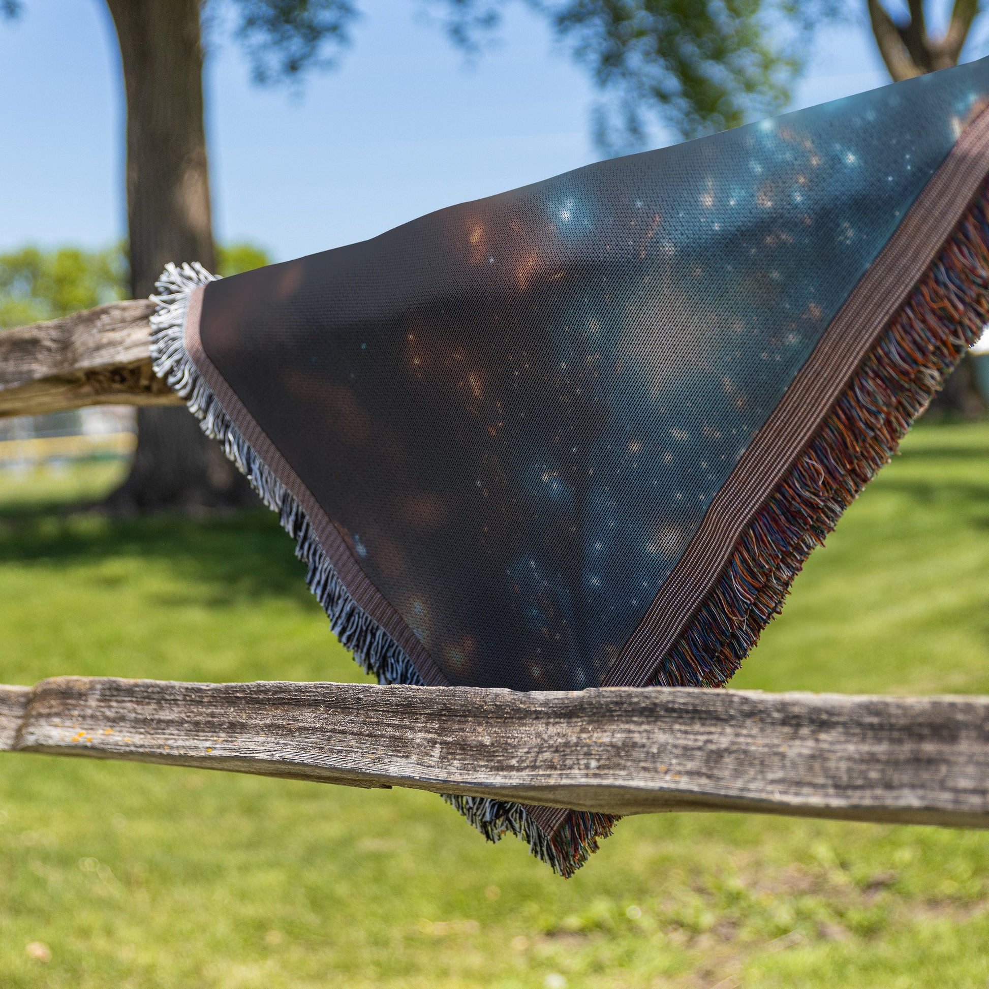 Starry sky wonder child reaching for the stars cosmic dreams woven throw blanket space exploration bedtime decor - Awakening Righteousness