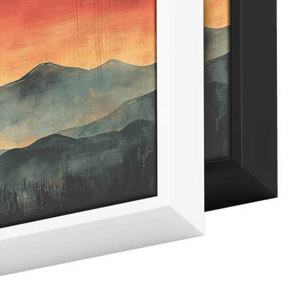 Stylized Boho Artwork Sunburst Abstract Hills Warm Earthy Tones Ultra High Definition Soft Gradients Panoramic Framed Canvas Wall Art - Awakening Righteousness