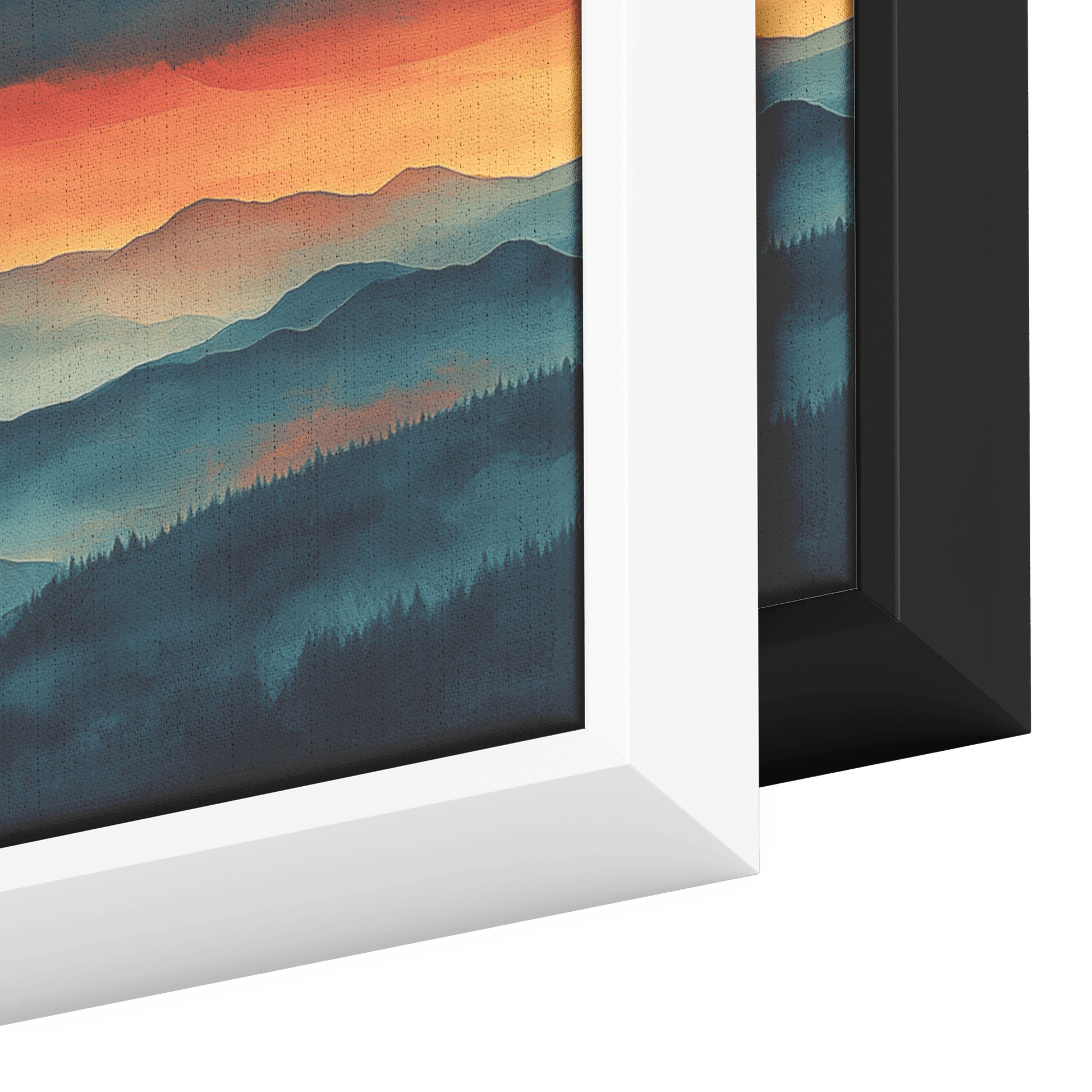 Stylized Boho Artwork Sunburst Abstract Hills Warm Earthy Tones Ultra High Definition Soft Gradients Panoramic Framed Canvas Wall Art - Awakening Righteousness