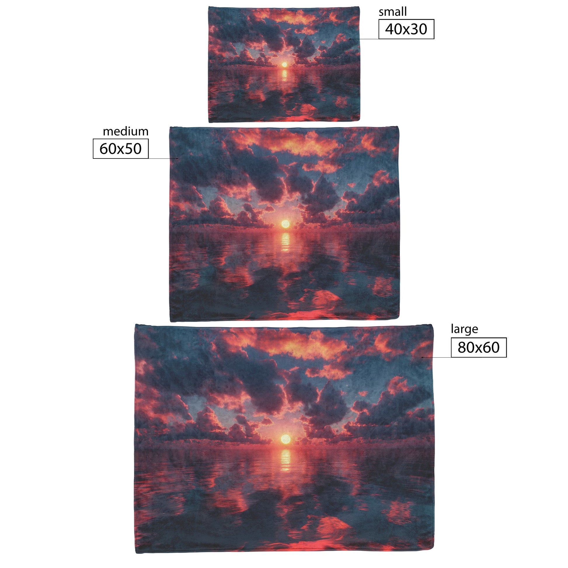 Sunrise Over Reflective Celestial Sea Golden Sun Rays Glowing Clouds Serene Waters Fleece Sherpa Blanket - Awakening Righteousness