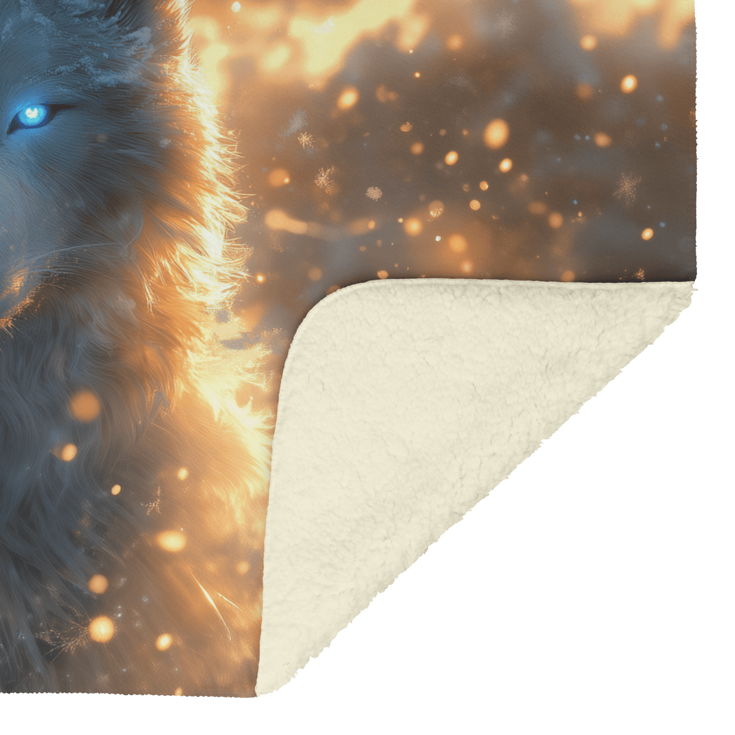 Swift Frostwolf Fleece Sherpa Blanket Frozen Cliff Icy Mist Silver Highlights Bold Inspiring WoW Design - Awakening Righteousness