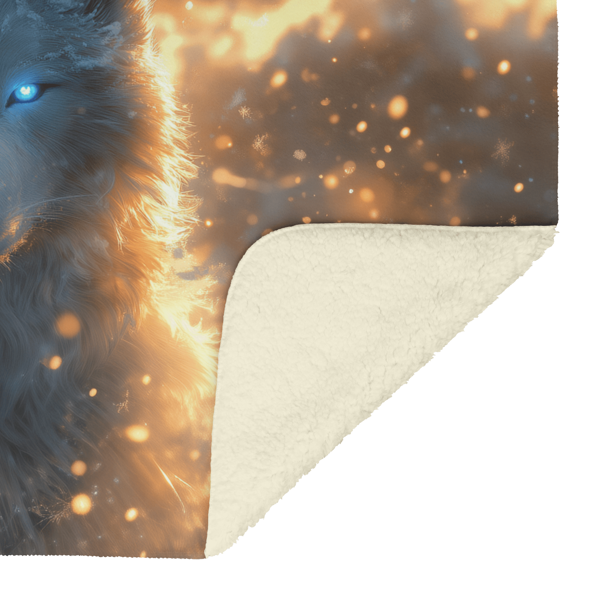 Swift Frostwolf Fleece Sherpa Blanket Frozen Cliff Icy Mist Silver Highlights Bold Inspiring WoW Design - Awakening Righteousness