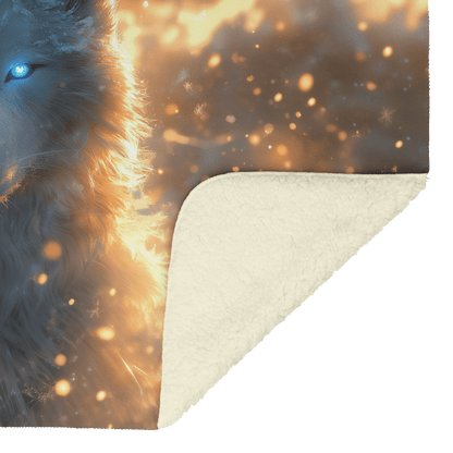Swift Frostwolf Fleece Sherpa Blanket Frozen Cliff Icy Mist Silver Highlights Bold Inspiring WoW Design - Awakening Righteousness
