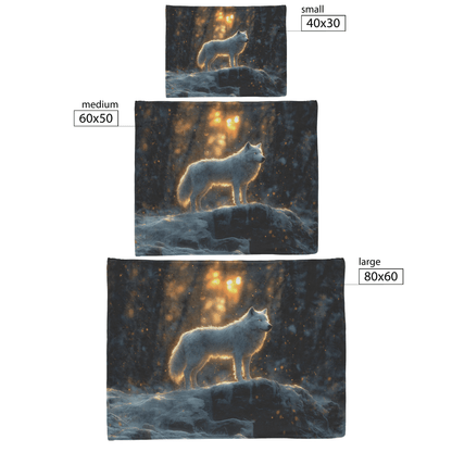 Swift Frostwolf Fleece Sherpa Blanket Frozen Cliff Icy Mist Silver Highlights Bold Inspiring WoW Design - Awakening Righteousness