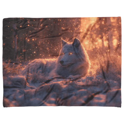 Swift Frostwolf Fleece Sherpa Blanket Winter Battlefield Cosmic Light Shimmering Stars Bold Heroic WoW Design - Awakening Righteousness