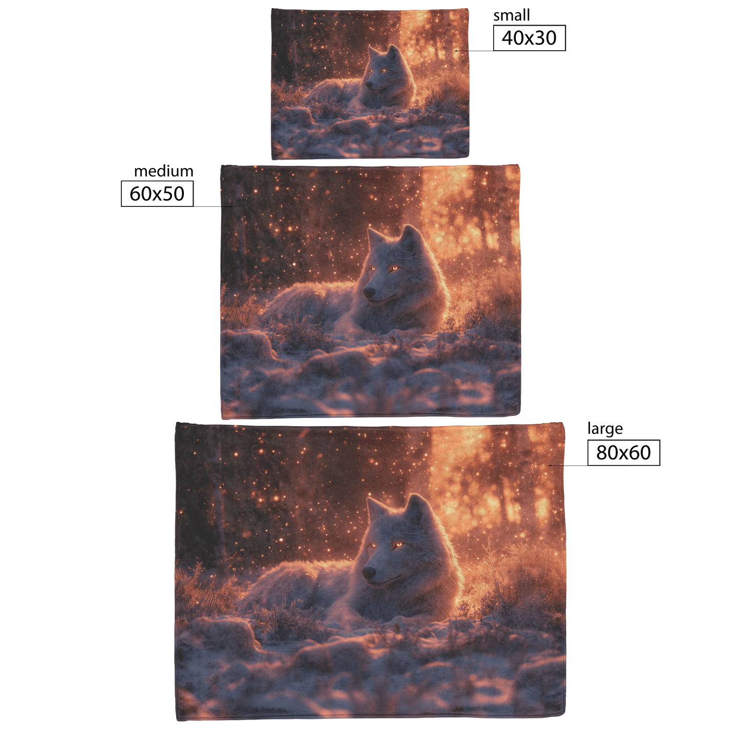 Swift Frostwolf Fleece Sherpa Blanket Winter Battlefield Cosmic Light Shimmering Stars Bold Heroic WoW Design - Awakening Righteousness