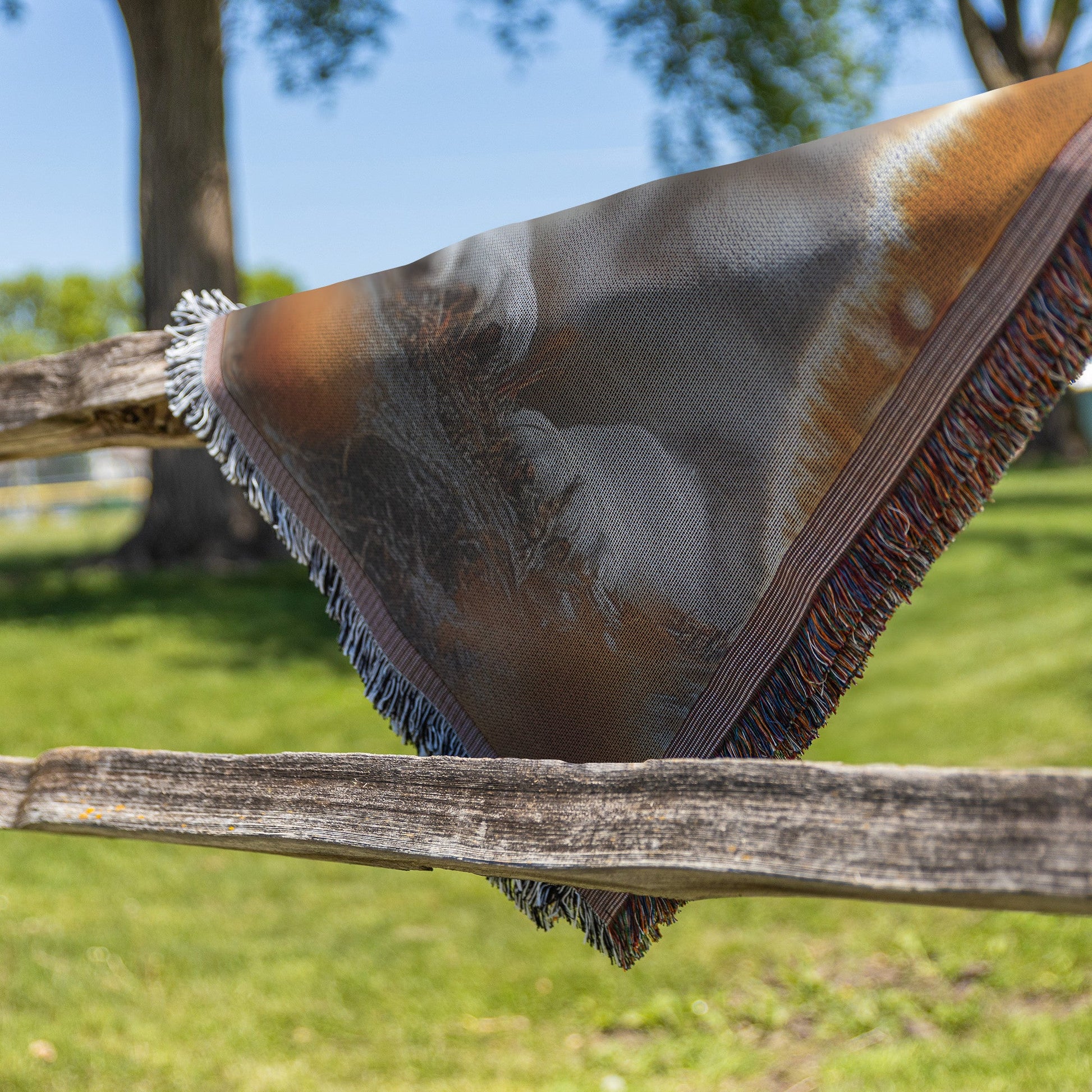 Three Adorable Husky Puppies with Blue Eyes in Peaceful Autumn Meadow Cozy Woven Throw Blanket - Awakening Righteousness