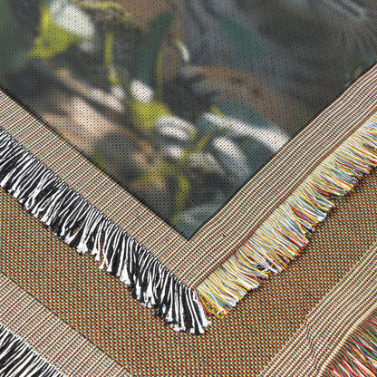 Three Baby Bobcat Cubs Sitting in Forest Greenery Wildlife Cozy Woven Throw Blanket - Awakening Righteousness