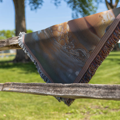 Three Playful Baby Turtles with Big Eyes Cozy Woven Throw Blanket - Awakening Righteousness