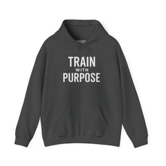 Train with Purpose Gym Hoodie for Men & Women | Athletic Pullover with Kangaroo Pocket | 50/50 Cotton-Poly Blend | Comfortable, Stylish & Ethically Made | Unisex Classic Fit - Awakening Aesthetics