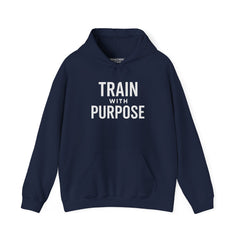 Train with Purpose Gym Hoodie for Men & Women | Athletic Pullover with Kangaroo Pocket | 50/50 Cotton-Poly Blend | Comfortable, Stylish & Ethically Made | Unisex Classic Fit - Awakening Aesthetics
