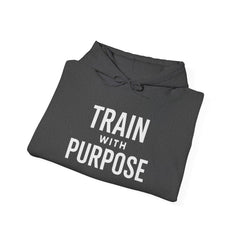 Train with Purpose Gym Hoodie for Men & Women | Athletic Pullover with Kangaroo Pocket | 50/50 Cotton - Poly Blend | Comfortable, Stylish & Ethically Made | Unisex Classic Fit - Awakening Aesthetics